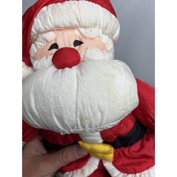 Hallmark Puffy Nylon Parachute Santa Claus Stuffed Doll Plush Toy 90s Vintage - Picture 5 of 9